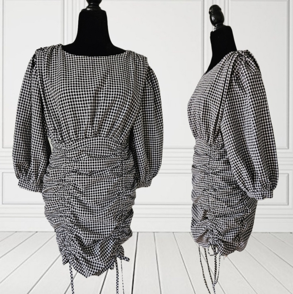 Whiteroom & Cactus Gingham Puff Sleeve Dress